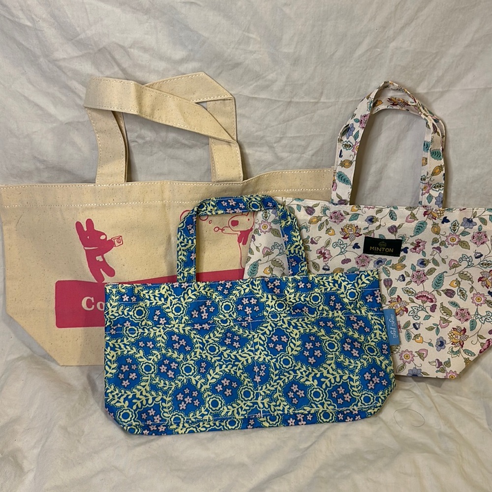 Bundle of 3 Japanese Mini Tote Bags